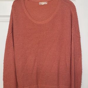 Light pink Sweater shirt with white lace at the bottom